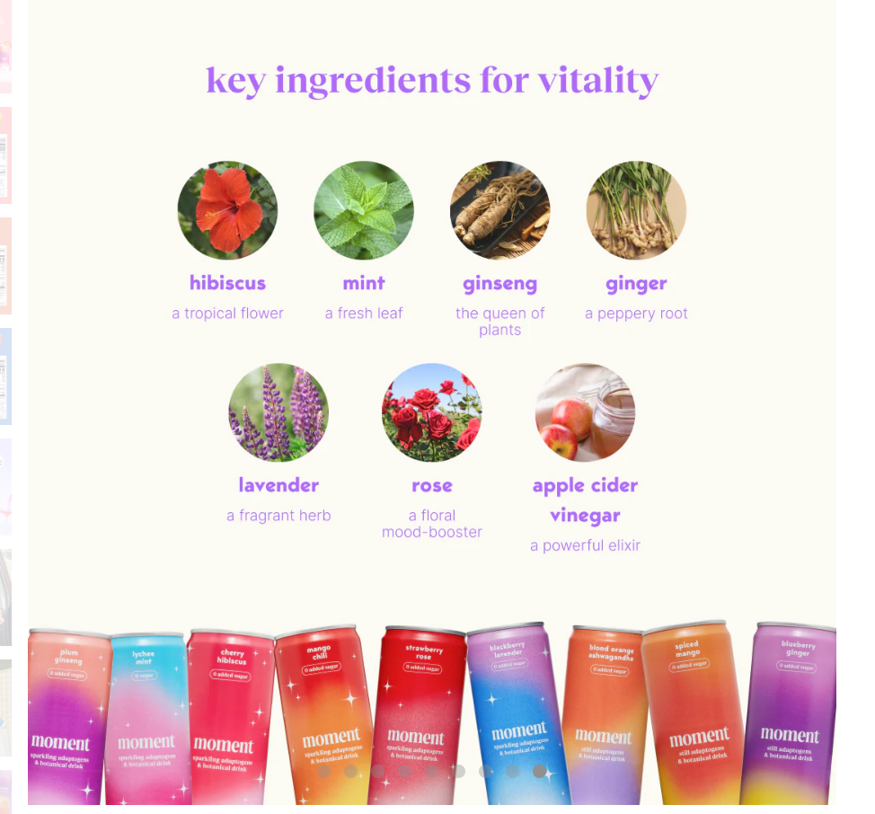 Moment Botanical Soda, L-Theanine + Ashwagandha, 12-Pack, 340ml Cans, Zero Caffeine