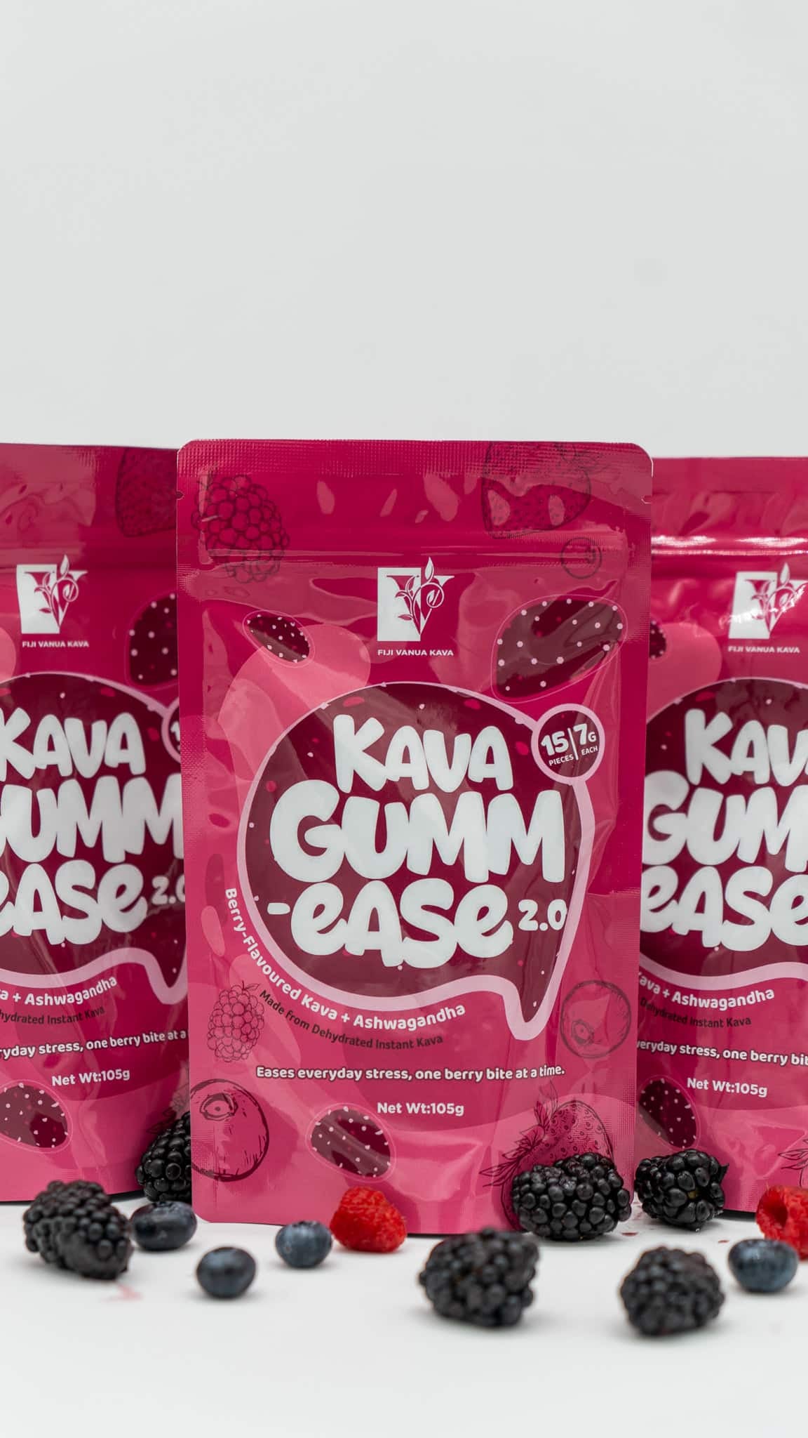 KavaGandha GUMM-EASE Gummies, Kava + Ashwagandha, Berry