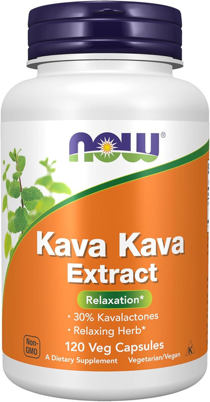 NOW Foods Kava Kava Extract, 250 mg, 30% Kavalactones, 120 Veg Capsules