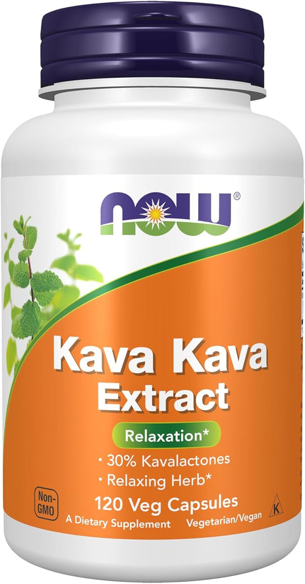 NOW Foods Kava Kava Extract, 250 mg, 30% Kavalactones, 120 Veg Capsules