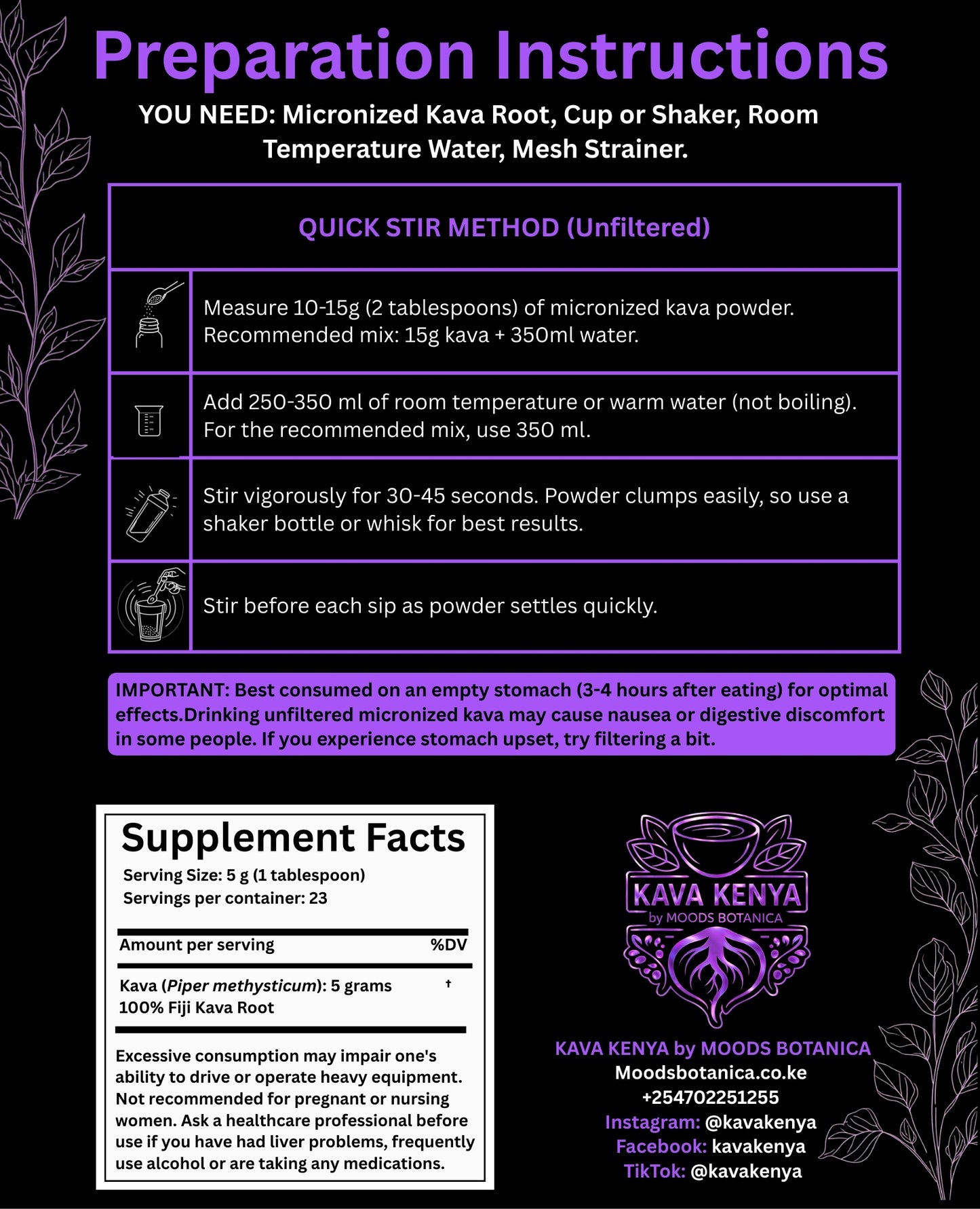 Pouni Ono Micronized Kava, Kenya