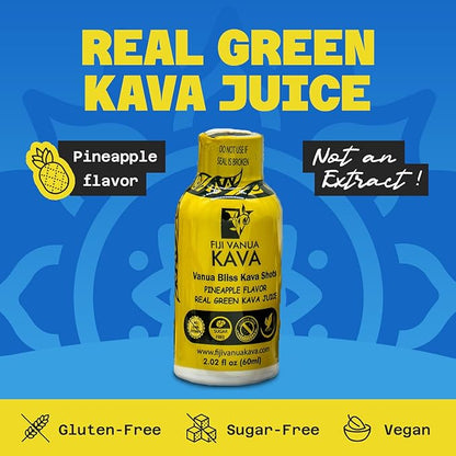 Vanua Bliss Kava Shot, Real Green Kava Juice, 1000 mg per bottle